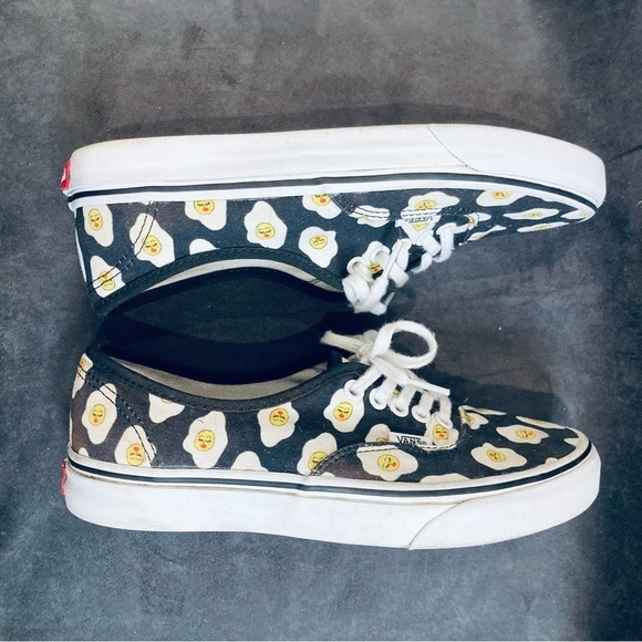 VANS & KENDRA DANDY Sz 8 Smiley  Egg Design Low Top Lace Up Skater Sneakers - Picture 8 of 12